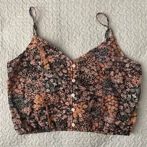 Floral Button-Up Camisole Top